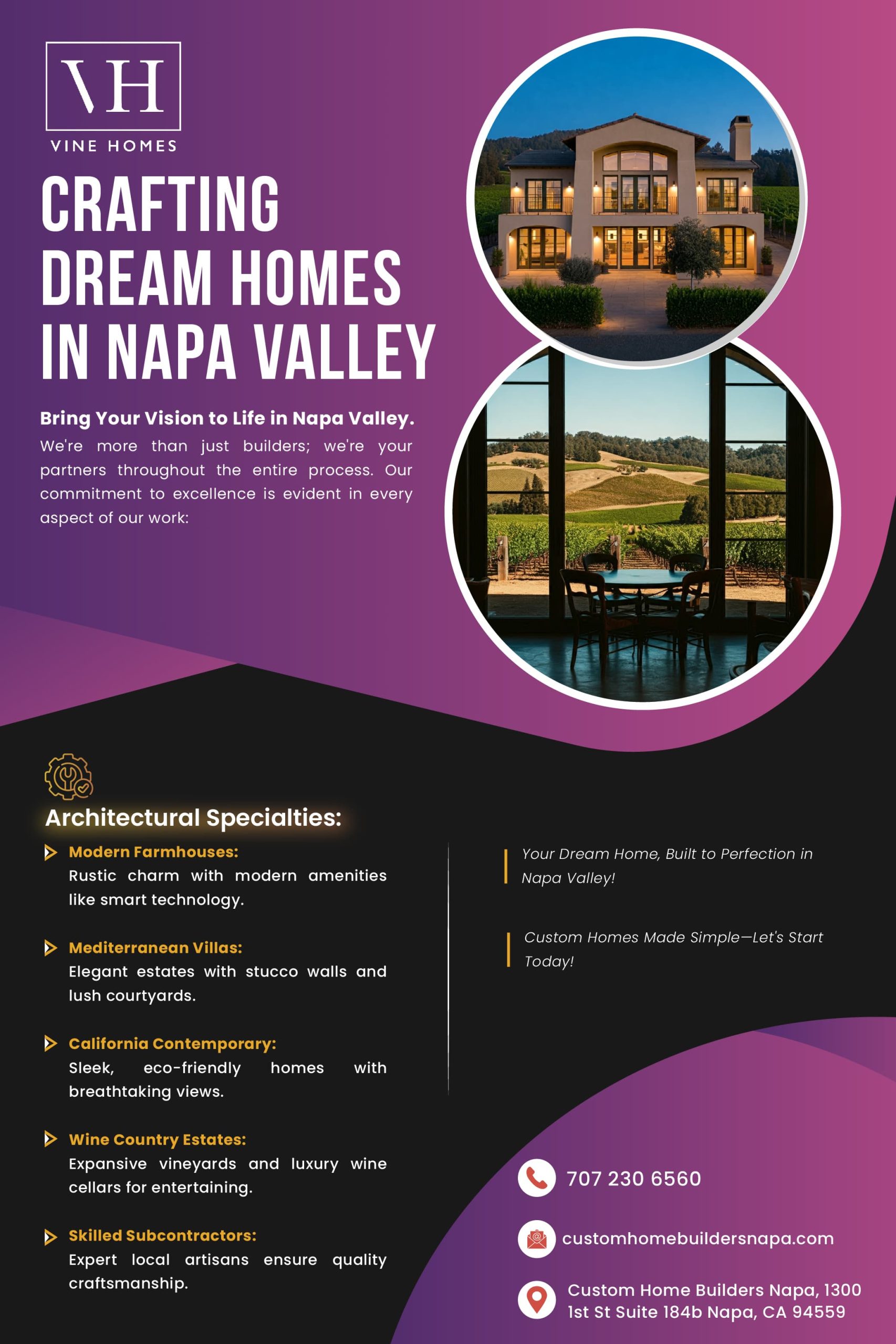 Custom home builders Napa